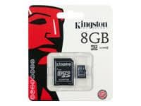 Kingston MicroSDHC 8 GB Memory Card with MicroSDHC to SD Ada